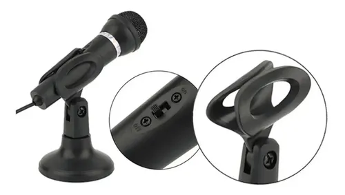 Microfono Computadora Pc Con Base Apoyo Pedestal Jack 3.5 - Imagen 7