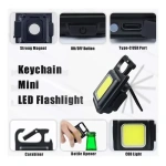 Mini linterna Led Cob llavero imán abridor botella para camping El413 - Imagen 3