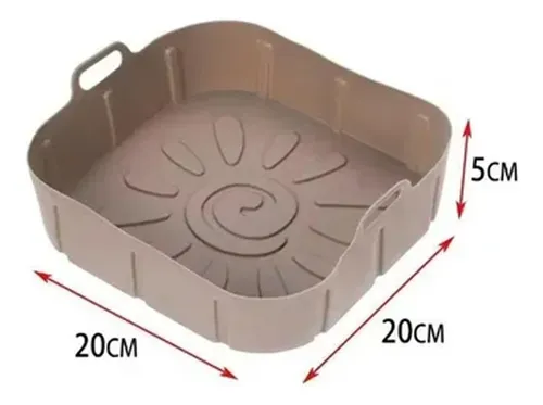 Molde Silicona Bandeja Para Freidora 22x22 Cm Cuadrada 25533 Rosa - Imagen 5