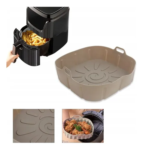 Molde Silicona Bandeja Para Freidora 22x22 Cm Cuadrada 25533 Rosa - Imagen 4
