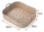 Molde Silicona Bandeja Para Freidora 22x22 Cm Cuadrada 25533 Rosa - Imagen 16