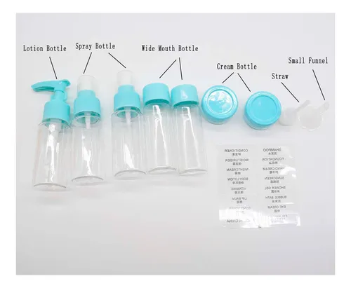 Neceser set de frascos cuidado personal para viaje Qq289 - Image 6