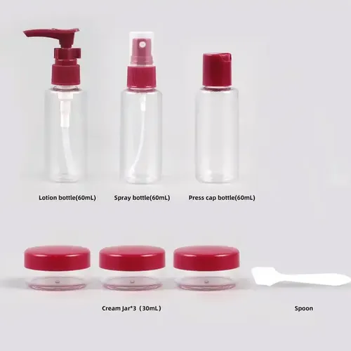 Neceser set de frascos cuidado personal para viaje Qq289 - Image 30