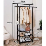 Organizador perchero de ropa y zapatos con 3 niveles Lbj2 - Image 3