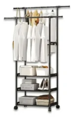 Organizador perchero de ropa y zapatos con 3 niveles Lbj2