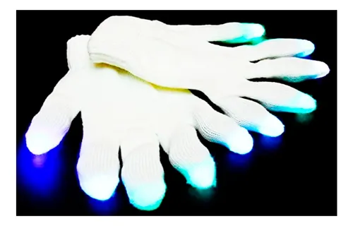 Pack X10 Guantes con luces luminosos cotillon para fiestas Yjo497 - Image 7