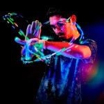 Pack X10 Guantes con luces luminosos cotillon para fiestas Yjo497 - Image 3