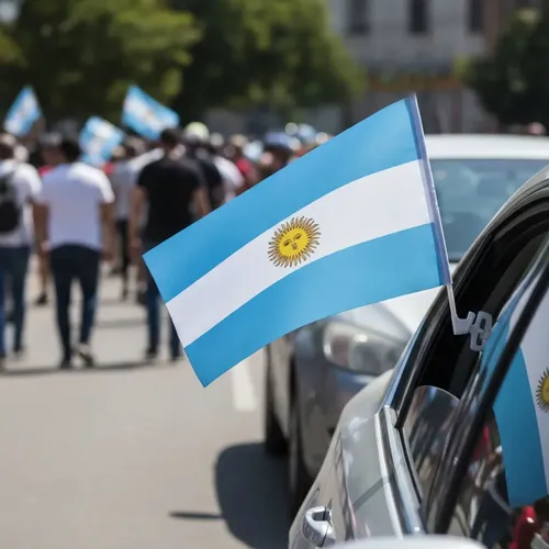Pack X12 banderas de Argentina para auto con gancho 1882 - Imagen 7