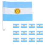 Pack X12 banderas de Argentina para auto con gancho 1882