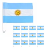 Pack X12 banderas de Argentina para auto con gancho 1882