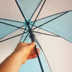 Pack X6 Paraguas Argentina 90 Cm. Mango Curvo 1586 Celeste Y Blanco - Image 5