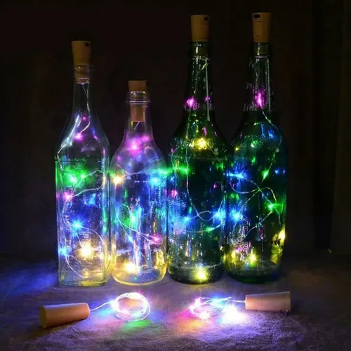 Pack X6 tapón alambre luces LED para botella - Imagen 7