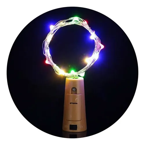 Pack X6 tapón alambre luces LED para botella - Imagen 3