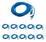 Pack X 10 cable de red 5 metros azul Cat.5e Rj45