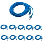 Pack X 10 cable de red 5 metros azul Cat.5e Rj45