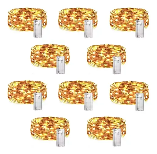 Pack X 10 luces guirnalda cálidas alambre LED - Image 2
