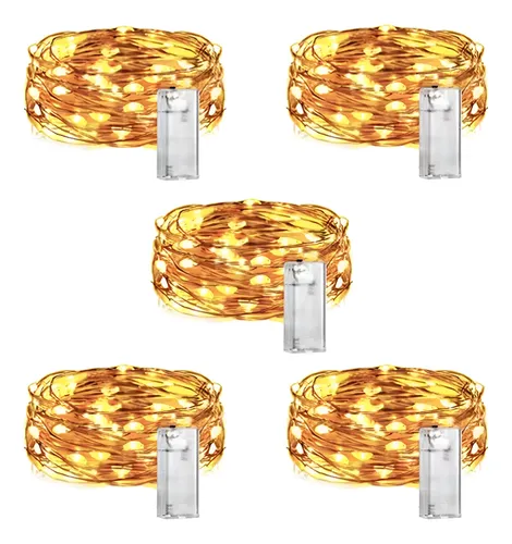 Pack_X_5_Alambres_Led_Blanco_Calido_De_3_Metros_A_Pilas_D_895589-MLA89595478826_082025-O.webp Pack X 5 tiras alambres luces LED - Image 1
