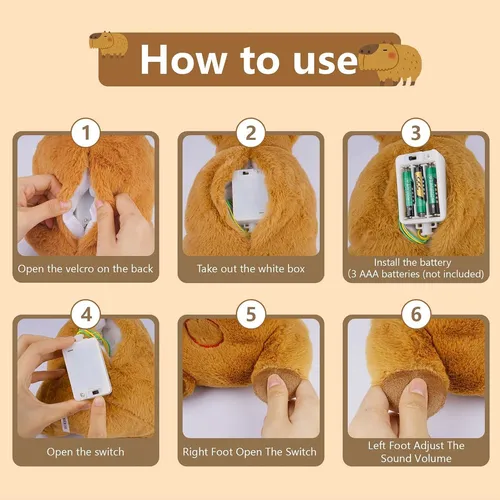 Peluche capibara respira con luz y sonido - Image 11