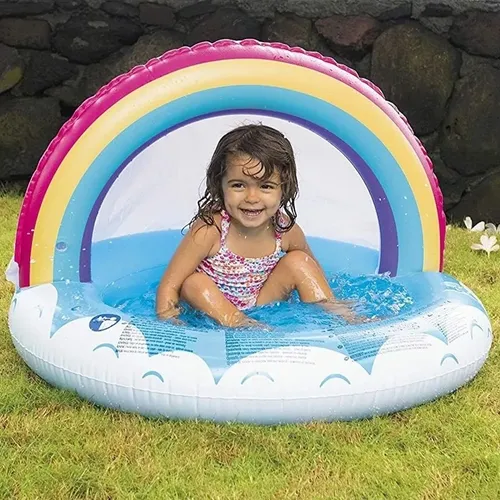 Colchoneta arcoíris inflable de pileta 21067 - Image 4