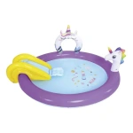 Pileta unicornio arcoíris inflable con tobogán y spray 22968 - Imagen 5