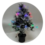 Pino árbol de navidad nevado y fibra óptica led 24057-2