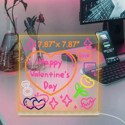 Pizarra mágica acrílica luminosa 15x15 cm luz LED Usb - Image 5