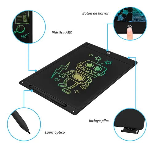 Pizarra Magica Tableta Lcd 12 PuLG. Dibujo Trazo Multicolor - Image 15