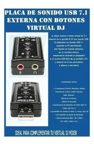 Placa De Sonido Usb 7.1 C/ Control Volumen Y Leds, Lo Mejor - Image 3
