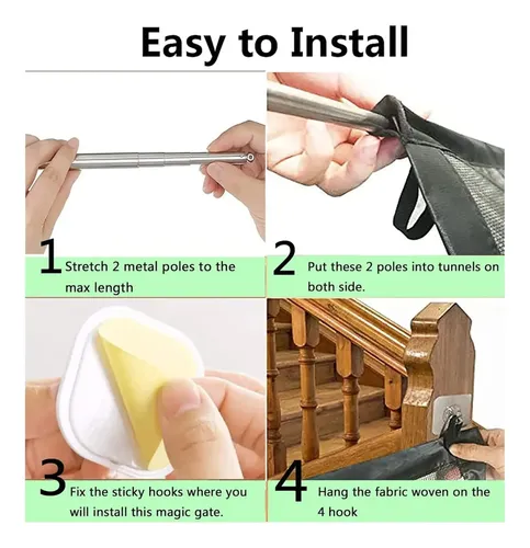 Puerta de seguridad de escalera para bebes y mascotas Ea-710 - Image 9