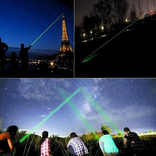 Puntero Laser Verde  De1 Km Alcance Efecto Luminoso Y Lluvia - Imagen 9