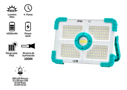 Reflector solar recargable 200W L280 - Image 7