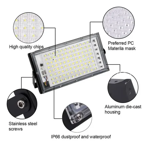 Reflector led alta potencia exterior 220v - 100W IP65 - Image 10