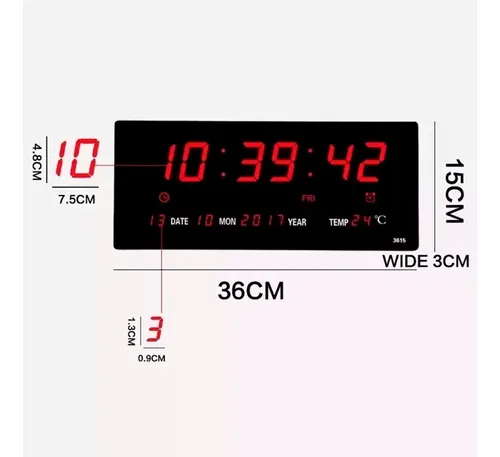 Reloj digital con luz LED Jh3615 - Imagen 8