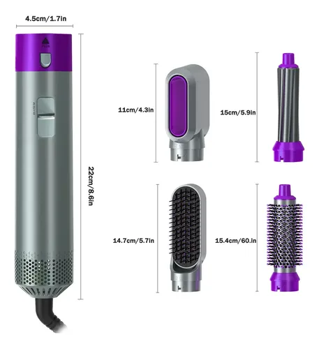 Secador De Pelo 5 En 1 Cepillo 3 Velocidades Alisador Tp51 - Image 10
