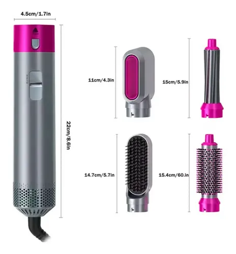 Secador De Pelo 5 En 1 Cepillo 3 Velocidades Alisador Tp51 - Image 5