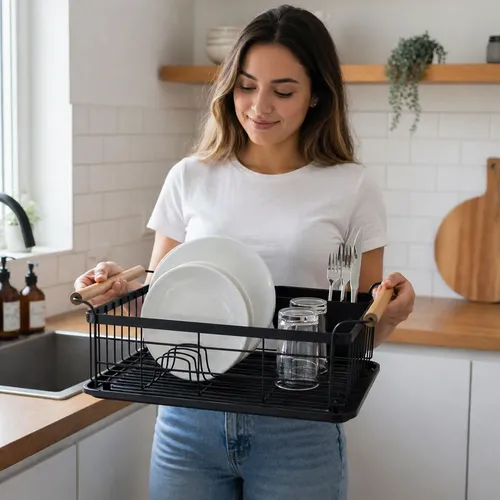 Secaplatos Escurridor Posa Cubiertos Organizador Hogar El674 - Imagen 2