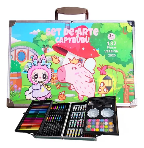 Set arte infantil 132 piezas maletín metálico niños capylabu - Image 10