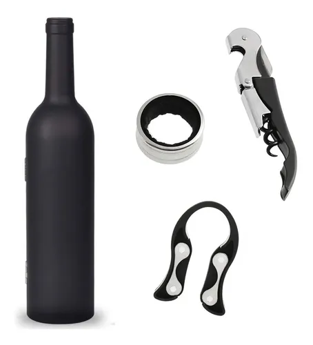 Set De 3 Accesorios Para Vino Con Estuche Botella - Image 1