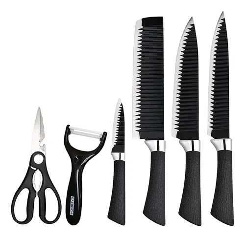Set de 4 cuchillos profesionales + tijera + pela papa chef - Image 1