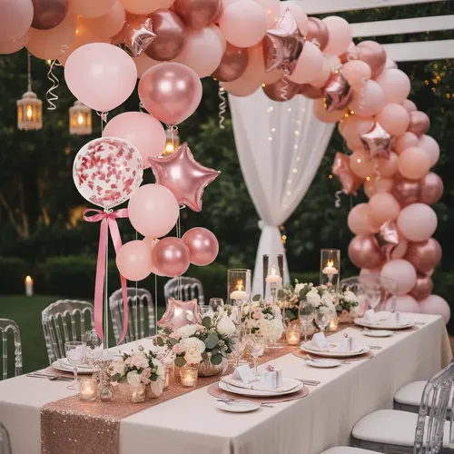 Set globos metalizados con base decoración para fiesta Cgl2101 - Image 8