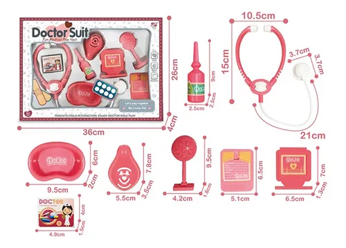 Set Doctor 9 Piezas Juguete Médico Medicina Infantil 22181 - Image 3