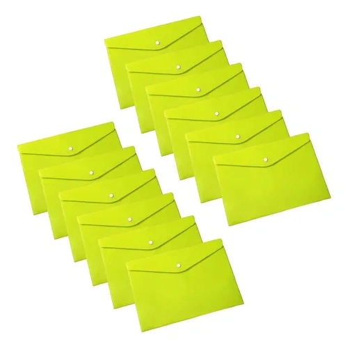 X 12 sobres plásticos A4 con broche – accesorios incluidos