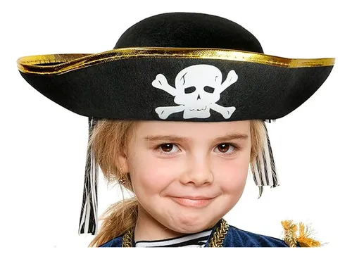 Sombrero pirata para Halloween borde dorado B084 - Image 6