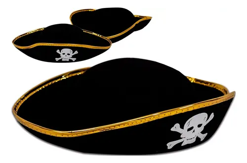 Sombrero pirata para Halloween borde dorado B084 - Image 2