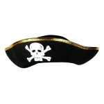 Sombrero pirata para Halloween borde dorado B084 - Imagen 4