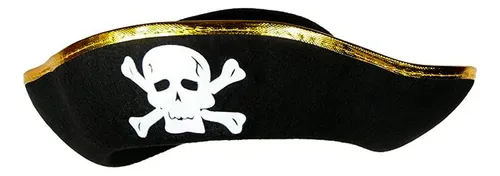Sombrero pirata para Halloween borde dorado B084 - Image 4