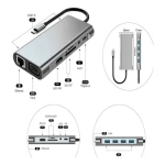 Switch 4k 11 En 1 Adaptador Hub Tipo C Hdtv Para Pc Tv Sw942 - Image 6