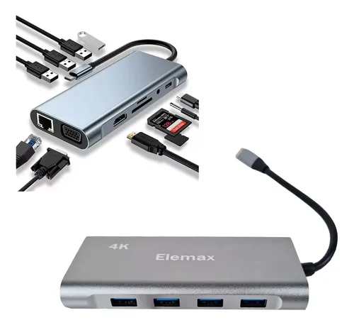 Switch 4k 11 En 1 Adaptador Hub Tipo C Hdtv Para Pc Tv Sw942 - Image 4