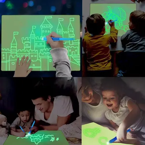 Tablero De Dibujo Luminoso Pizarra Mágica A4 Fluorescente - Image 8