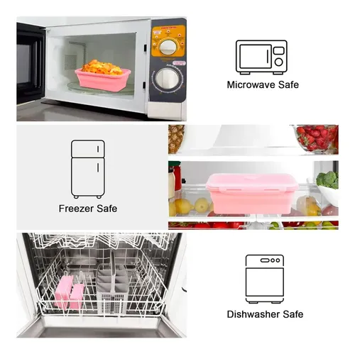 Taper Lunchera Plegable Portatil Vianda Comida Escuela S1809 - Imagen 4